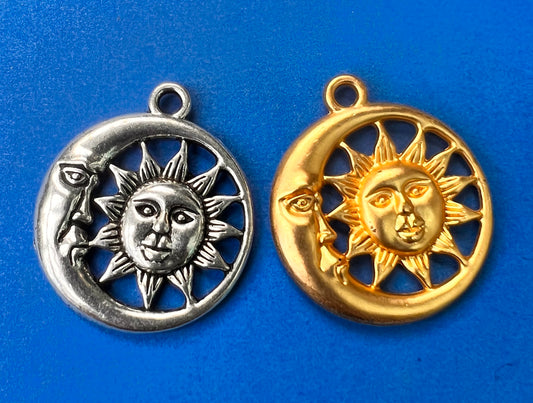 Big 2.7cm Sun and Moon Charm / Pendant