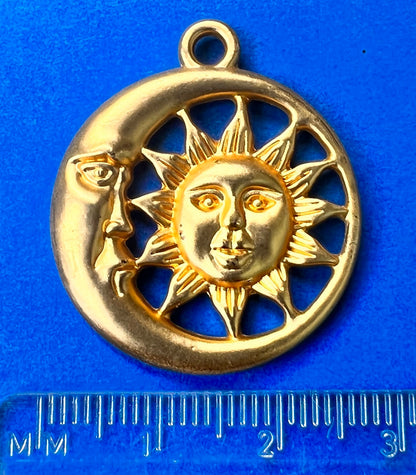 Big 2.7cm Sun and Moon Charm / Pendant