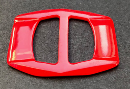 Sleek Red Casein 4.4cm Belt Buckle - Unused Old Shop Stock
