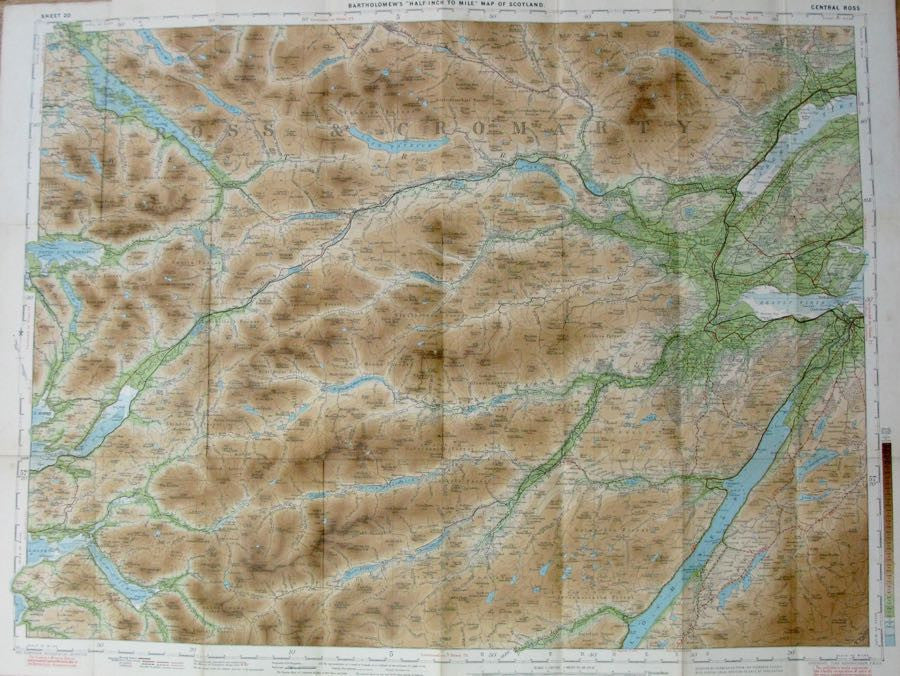 1926 Bartholomew’s Map of Central Ross