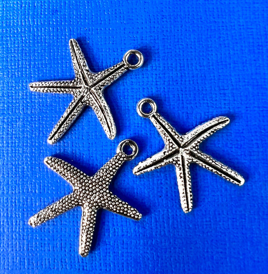 3 Starfish Charms - 2.2cm wide