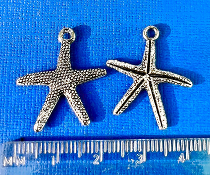 3 Starfish Charms - 2.2cm wide