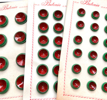 Vintage 1960s Italian Green/Brown Buttons - Choice of 3 sizes