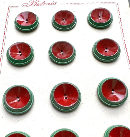 Vintage 1960s Italian Green/Brown Buttons - Choice of 3 sizes