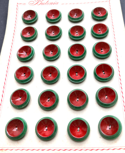 Vintage 1960s Italian Green/Brown Buttons - Choice of 3 sizes