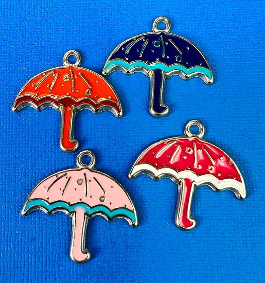 Enamel Umbrella Charms / Pendants - 2.4cm tall - Choice of Colours