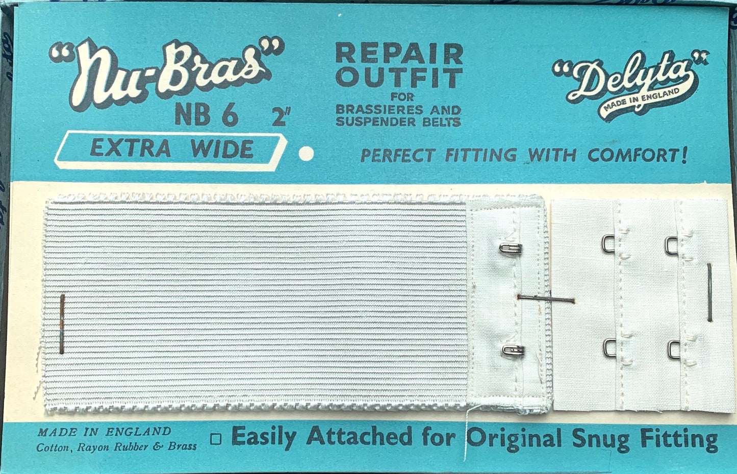 1940s "Nu-Bras"  Extra Wide 1.5" or 2" REPAIR OUTFIT for Brassieres and Suspender Belts