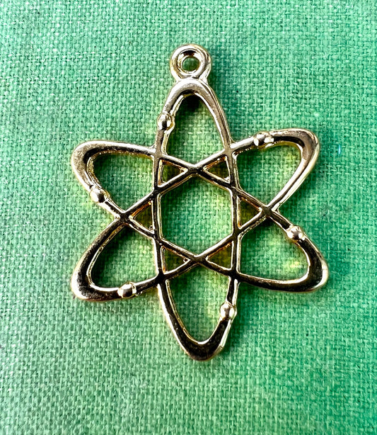 Golden 3cm Electron Path Charm / Pendant