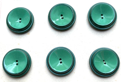 Vintage Italian Dark and Light Turquoise Green 1960s Buttons