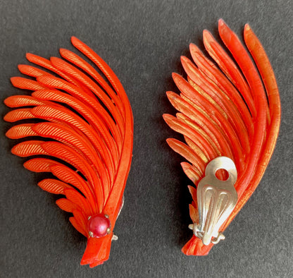 Angel Wings for your Ears... Wonderful Vintage Clip On Earrings
