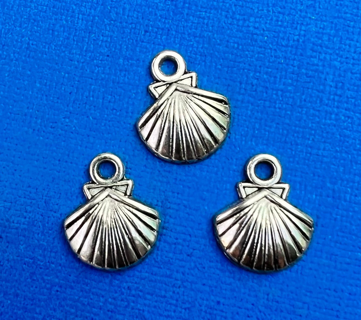 3 Little 1.3cm wide Seashell Charms