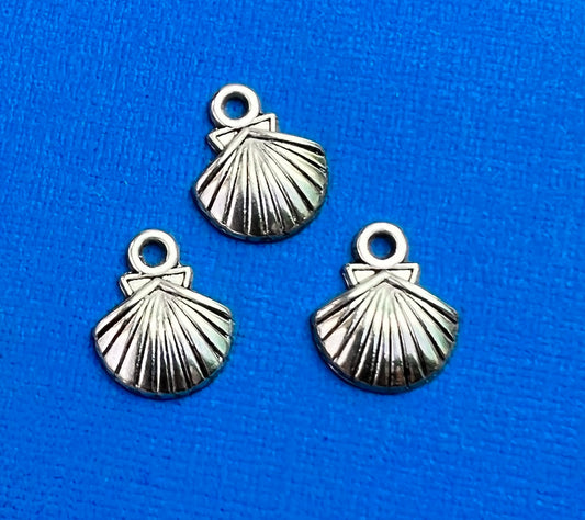 3 Little 1.3cm wide Seashell Charms