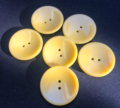 6 Buterscotch Yellow Vintage 2.8cm Buttons