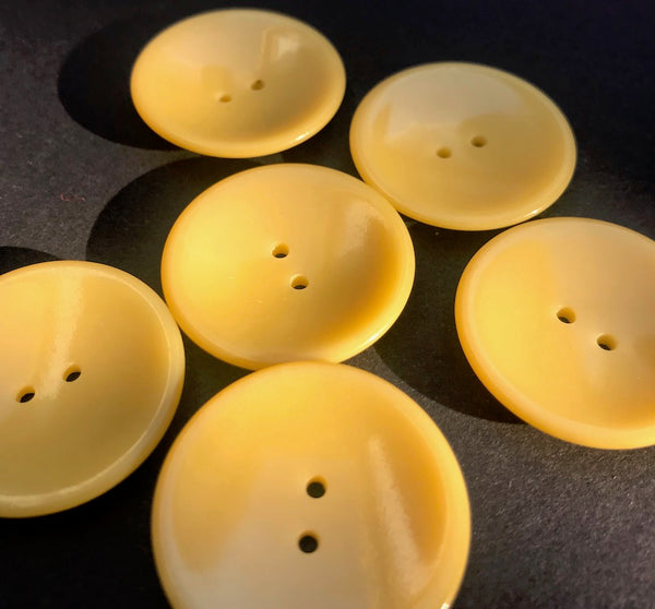 6 Buterscotch Yellow Vintage 2.8cm Buttons