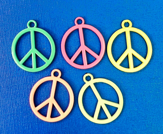5 Enamel Peace 2cm Charm / Pendant