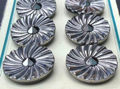 Stunning Vintage 2.6cm Swirly Silver Buttons