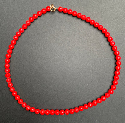 Touch of Drama.. 25", 19" or 16" long Vintage Red Glass Bead Necklaces - Old Shop Stock