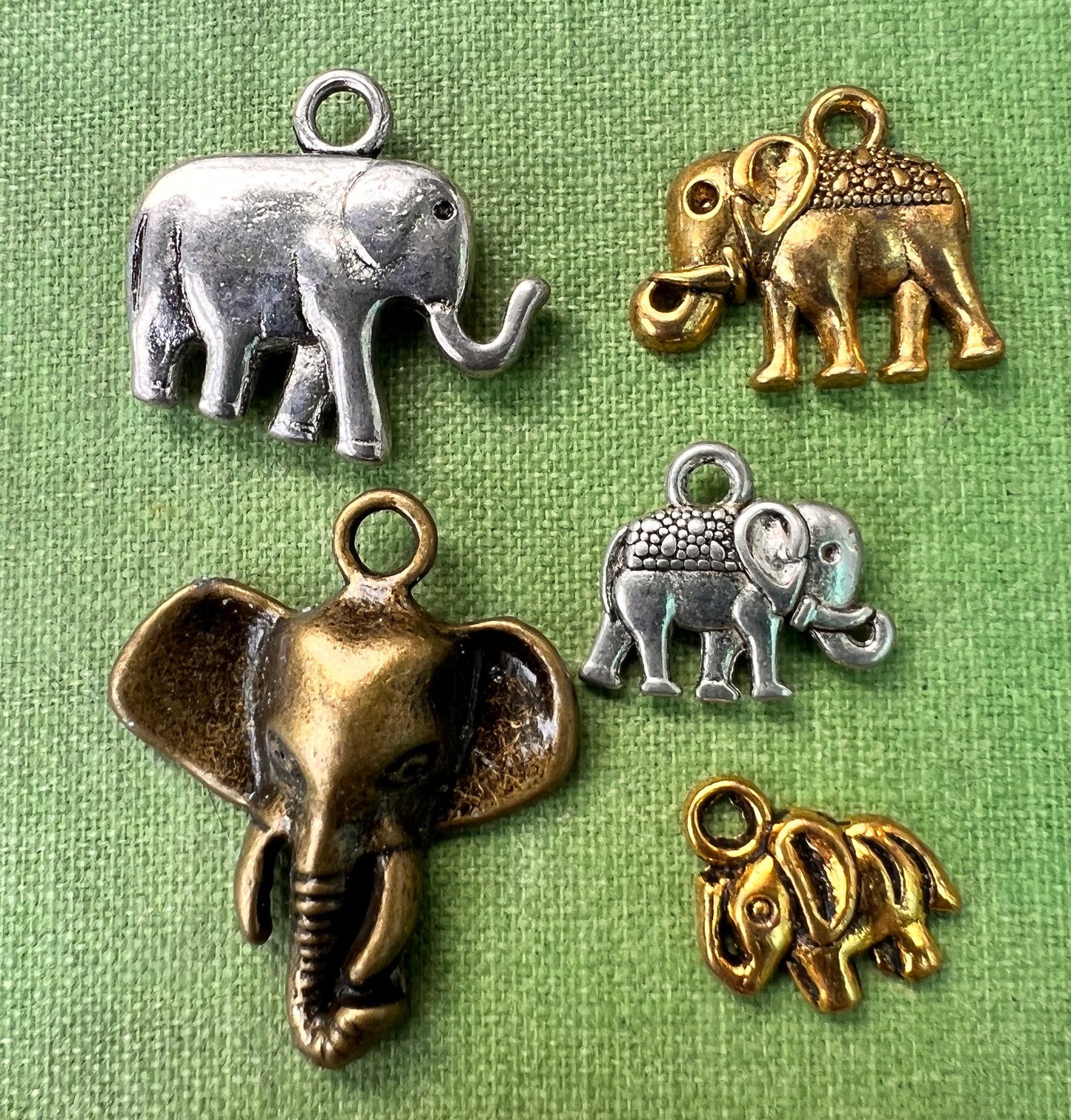 5 Little Elephant Charms