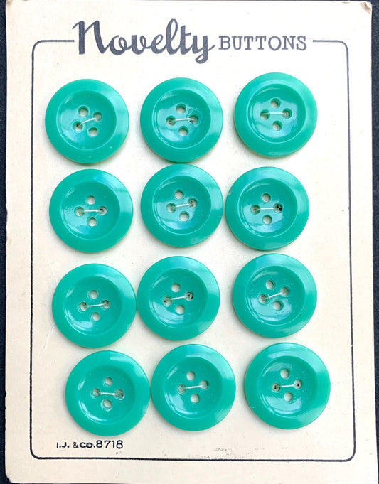 12 Fresh Spearmint 1cm, 1.4cm or 1.8cm Vintage Buttons