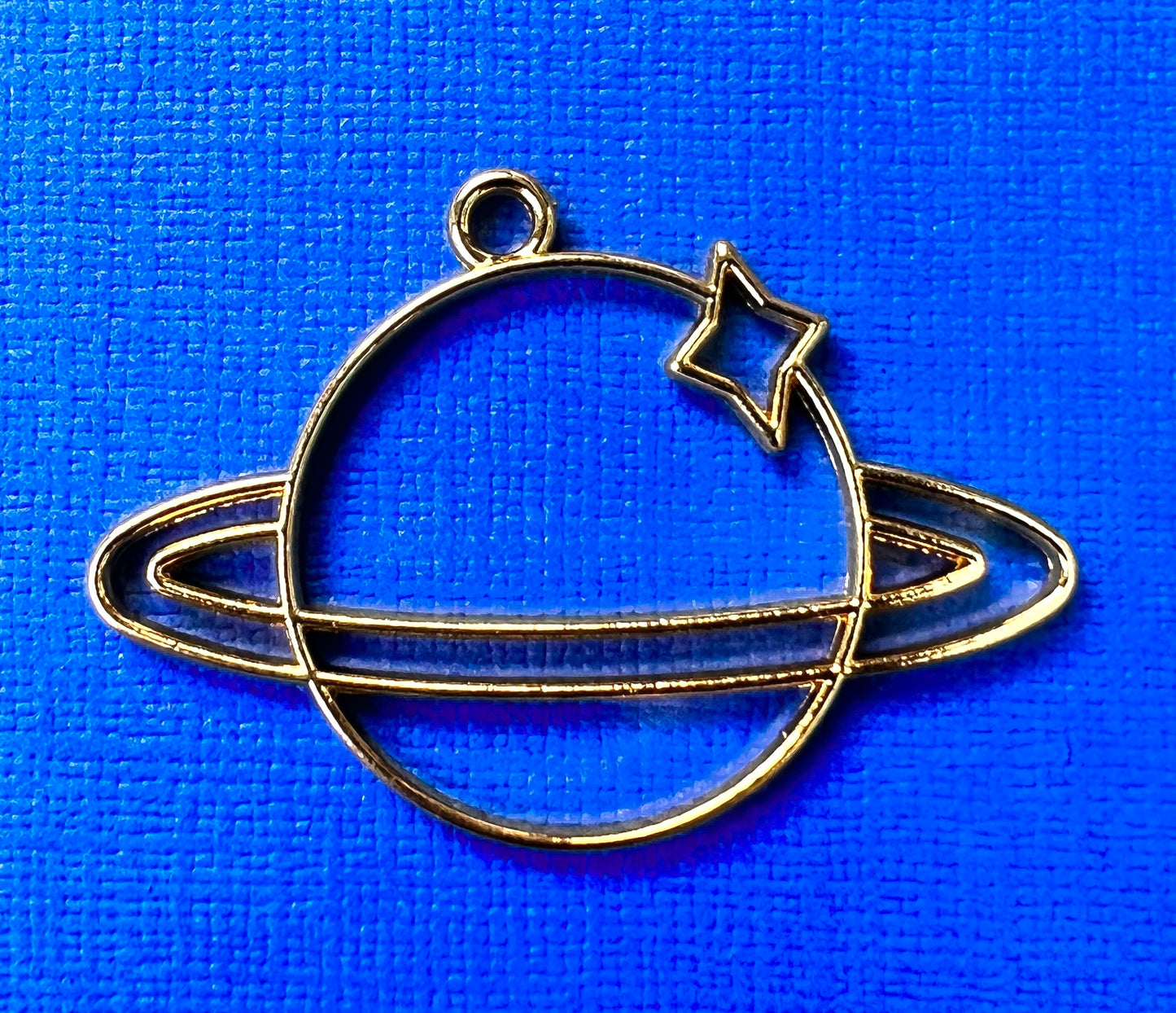 Big 4.5cm Gold Tone Planet and Star Pendant