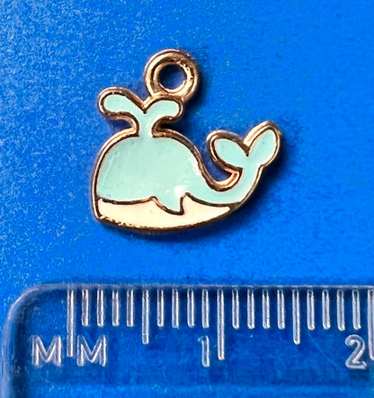 Jaunty 1.4cm Enamel Whale Charm / Pendant