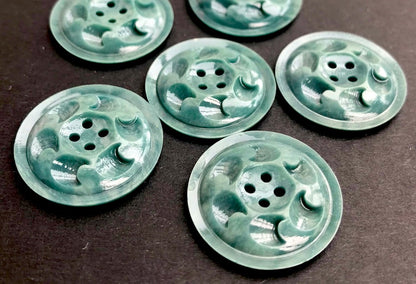6 Soft Grey Green Vintage French 2.2cm  Buttons