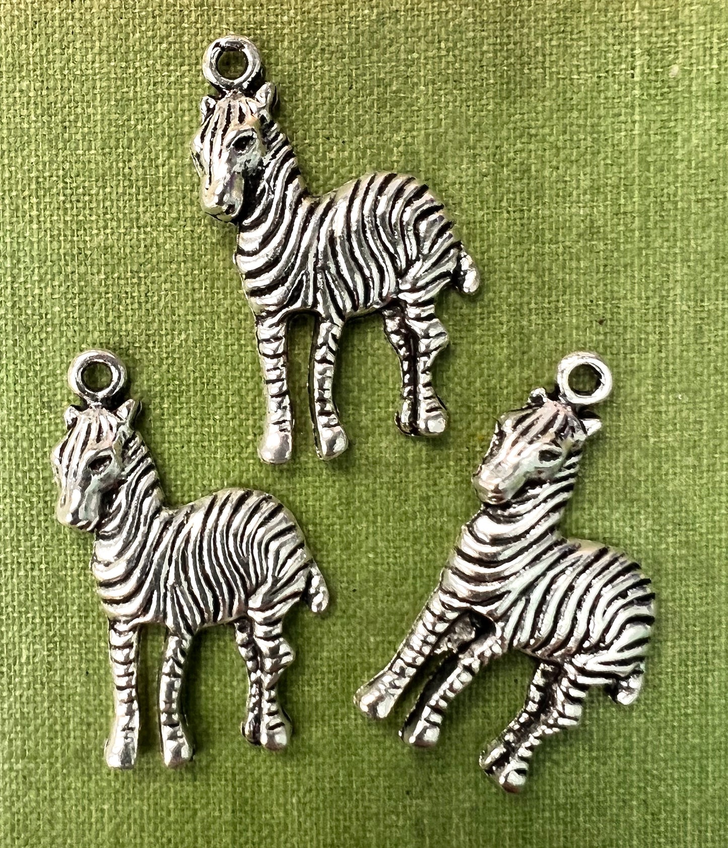 3 x 3cm Zebra Charms