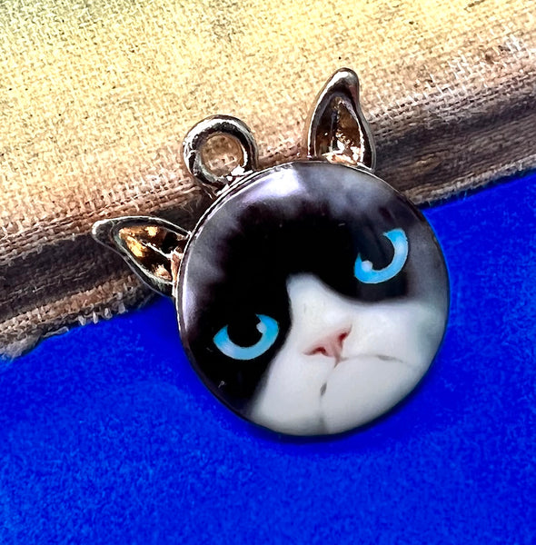 Grumpy Cat 1.7cm Enamel Charm / Pendant