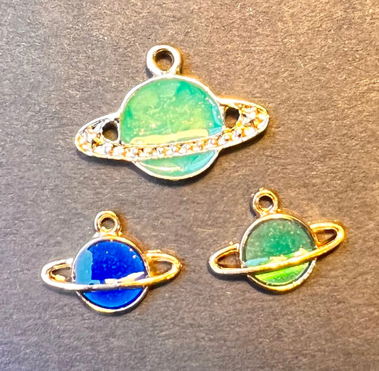 Enamel Planet charm / Pendant - 2.2cm or 1.6cm