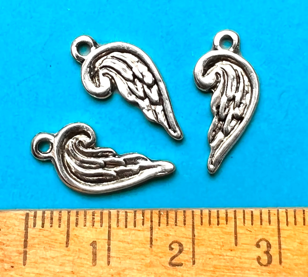 3 Angel Feather / Wing 1.5cm  Charms