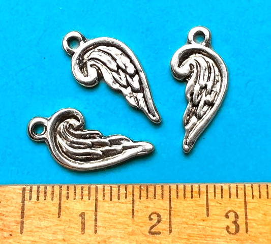 3 Angel Feather / Wing 1.5cm  Charms