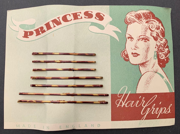 Elegant 1940s "PRINCESS" HAIR GRIPS  Made in England