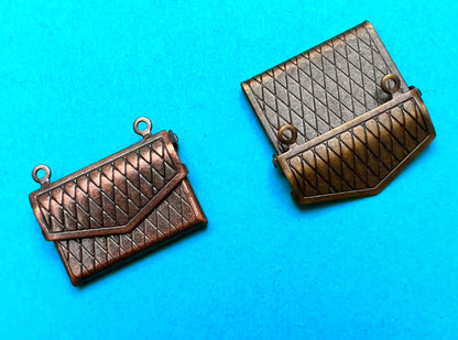 Envelope Shaped 2cm Locket - Silver, Copper or Bronze Tone