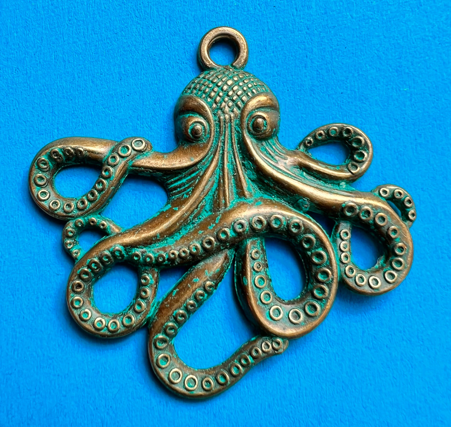 Magnificent 6cm Bronze Octopus Pendant
