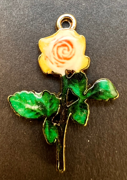 3cm Enamel Rose Charm