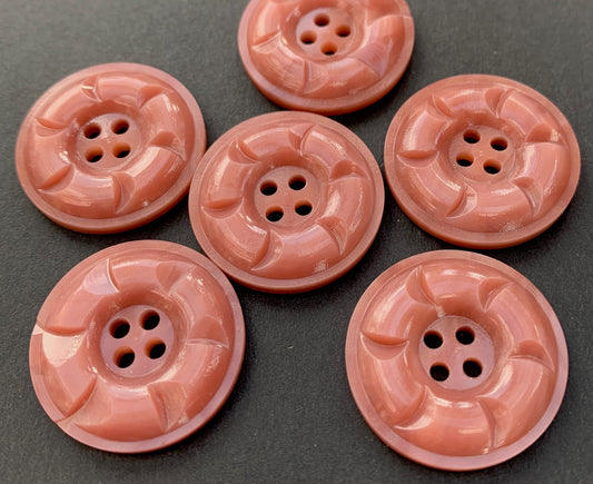 3 Gorgeous Faded Rose Swirly 2.2cm Vintage  Buttons