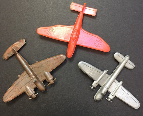 3 Vintage 1950s/60s Toy Planes Made in Hong Kong