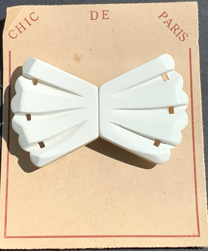 White Deco 2 Part French Belt Buckle for 2.7cm Belt