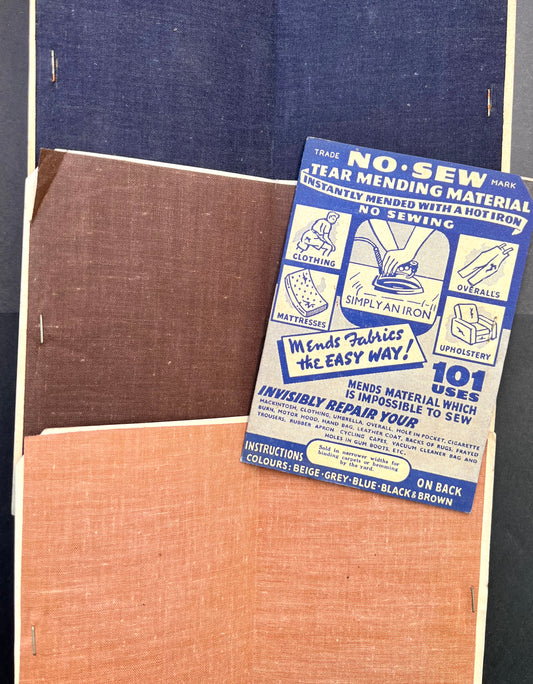 1940s NO SEW TEAR MENDING MATERIAL - 3 Colours - With Instructions !