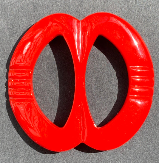 Bright Red 1940s  4cm Buckle - for 2.5cm Belt