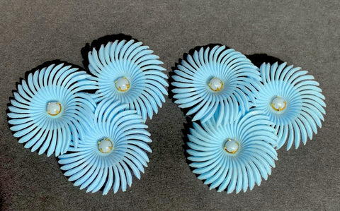 Happy Swirly Blue Vintage Clip-On Earrings