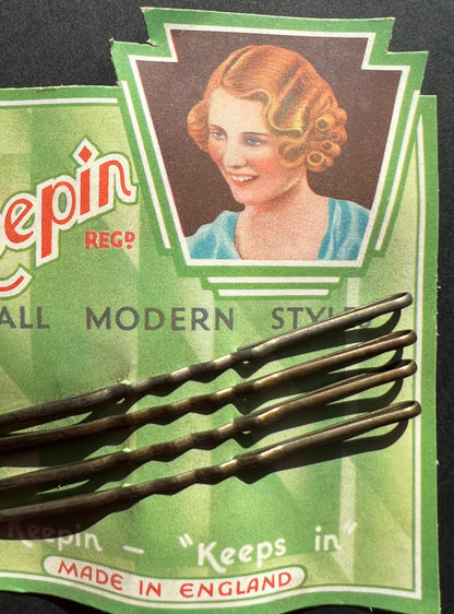 Very Deco Display Card for 1920s "Keepin" Long Waved Hair pins