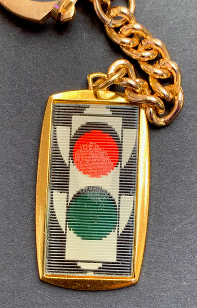 Little Colour Changing Traffic Lights AND a St Christopher...This Vintage Keyring has it Covered...