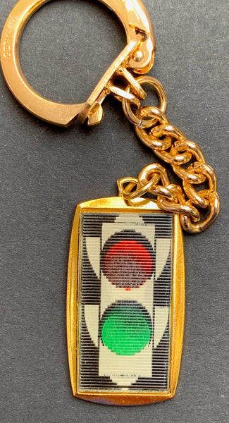 Little Colour Changing Traffic Lights AND a St Christopher...This Vintage Keyring has it Covered...