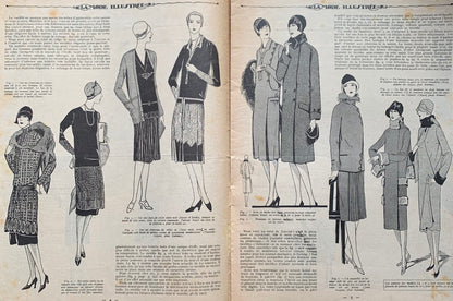 Hats and Furs in January 1928 French Fashion Paper La Mode Illustree