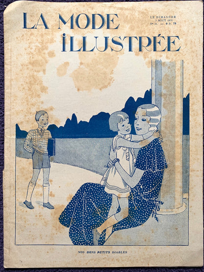 Women and Childrens Fashions in August 1930 French Fashion Paper La Mode Illustree