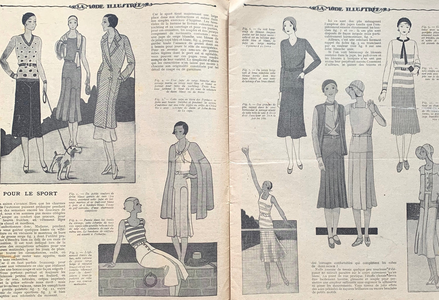 Women and Childrens Fashions in August 1930 French Fashion Paper La Mode Illustree