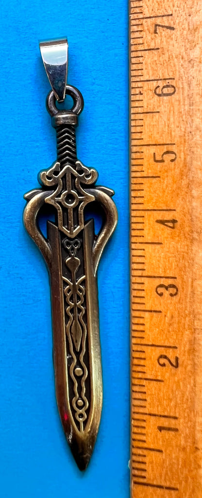 Impressive Chunky 6cm Sword Pendant or Necklace