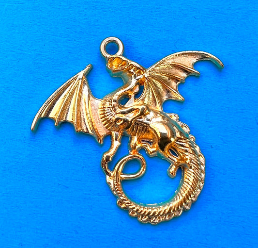 4cm Shimmery Gold Dragon Pendant