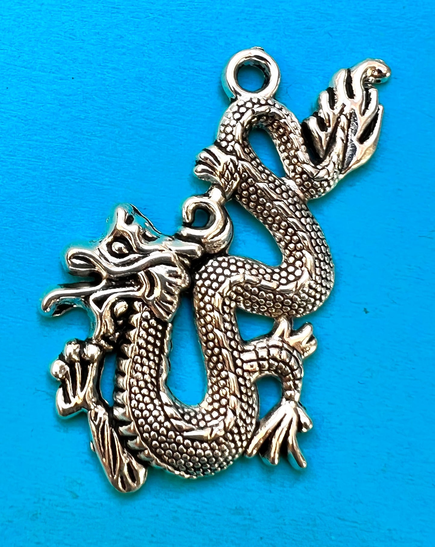 Dynamic Silver 5.5cm Dragon Pendant